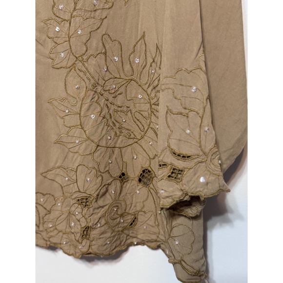 Shopping with Anthony Boho Lagenlook Embellished Tunic Top Size 2X Cottagecore - Picture 2 of 6